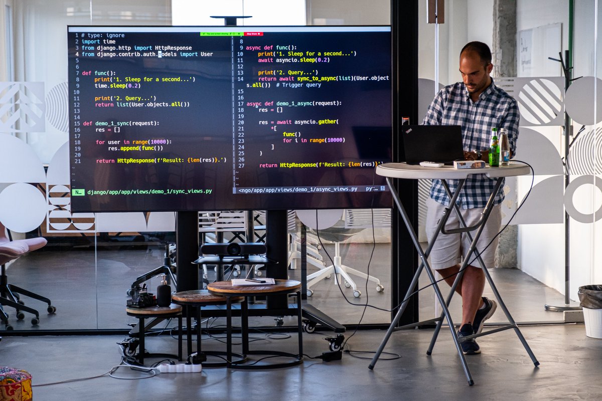 HackSoft_'s tweet photo. Did you enjoy the last Django Bulgaria meetup? 😊 
See photos from the event! 📸

The video from the meetup is coming up soon.

And look out for the next meetup at https://t.co/j3gHjWpE0g. 

#Djangomeetup #DjangoBulgaria https://t.co/q2As773IcA