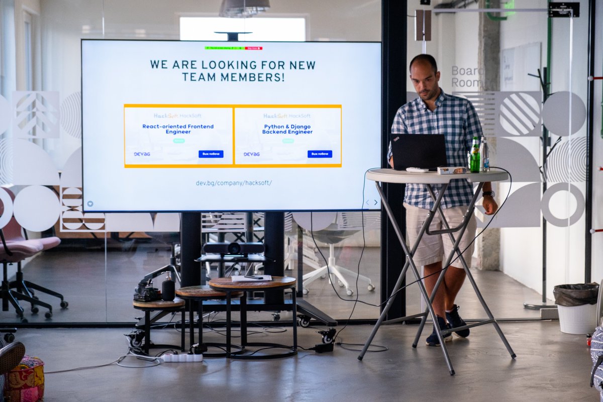 HackSoft_'s tweet photo. Did you enjoy the last Django Bulgaria meetup? 😊 
See photos from the event! 📸

The video from the meetup is coming up soon.

And look out for the next meetup at https://t.co/j3gHjWpE0g. 

#Djangomeetup #DjangoBulgaria https://t.co/q2As773IcA