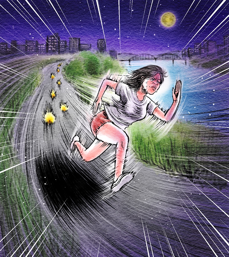 放送中の「上田と女が吠える夜」で描きました。彼氏の浮気を疑って多摩川沿いを短パンノーブラで駆けつける大久保佳代子さん。ラフ段階でやりすぎました。すみません。もう一枚は上司の言葉にキャンとくる新入社員女子。自分で先方に提案した少女漫画風の絵だけど安定してないな
#上田と女が吠える夜