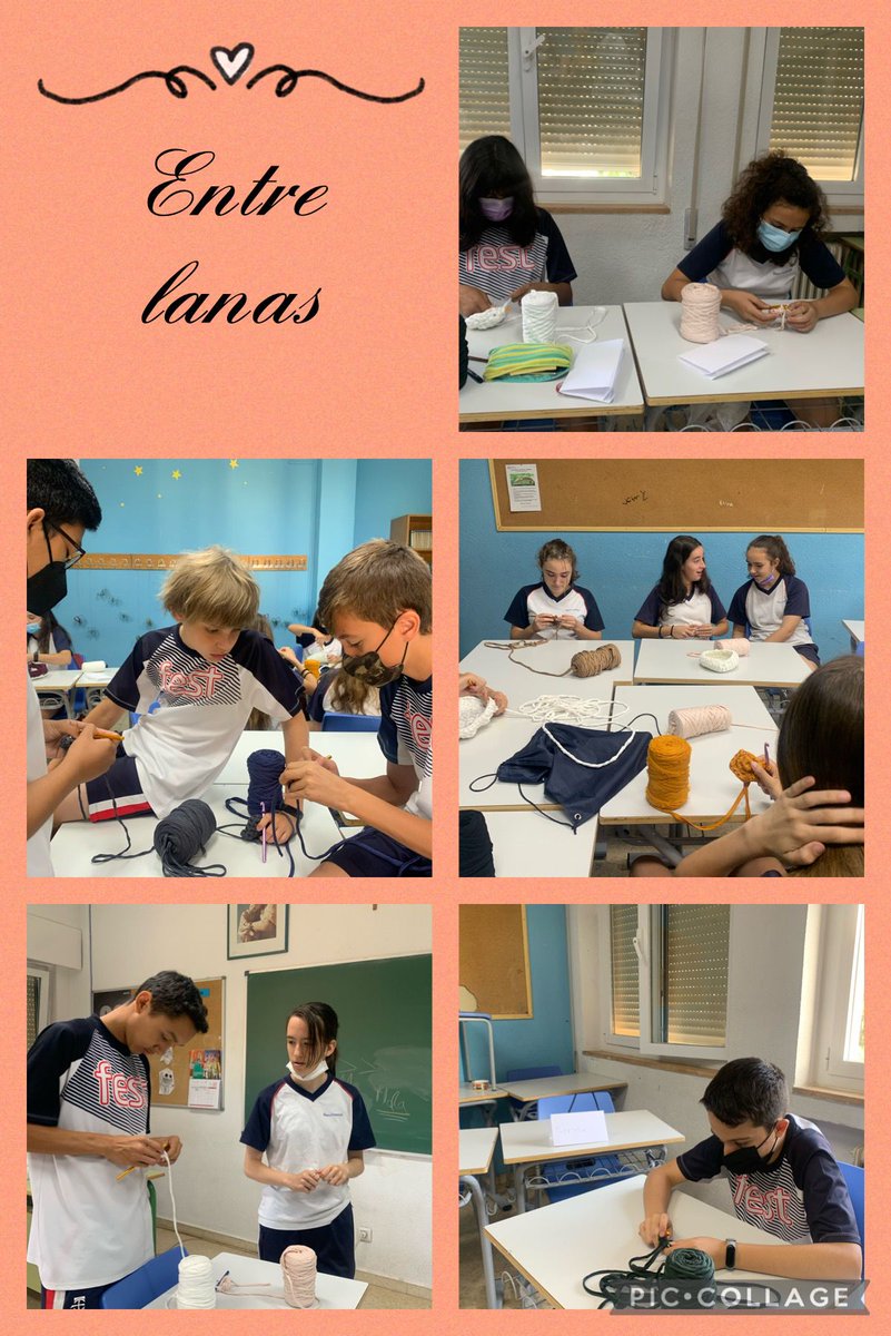 trinitariosM's tweet photo. Los alumnos de 1° ESO participan en el #workshop #entrelanas #ColegioSanJuanGarcía @centrosFEST https://t.co/wUrLOGaFph
