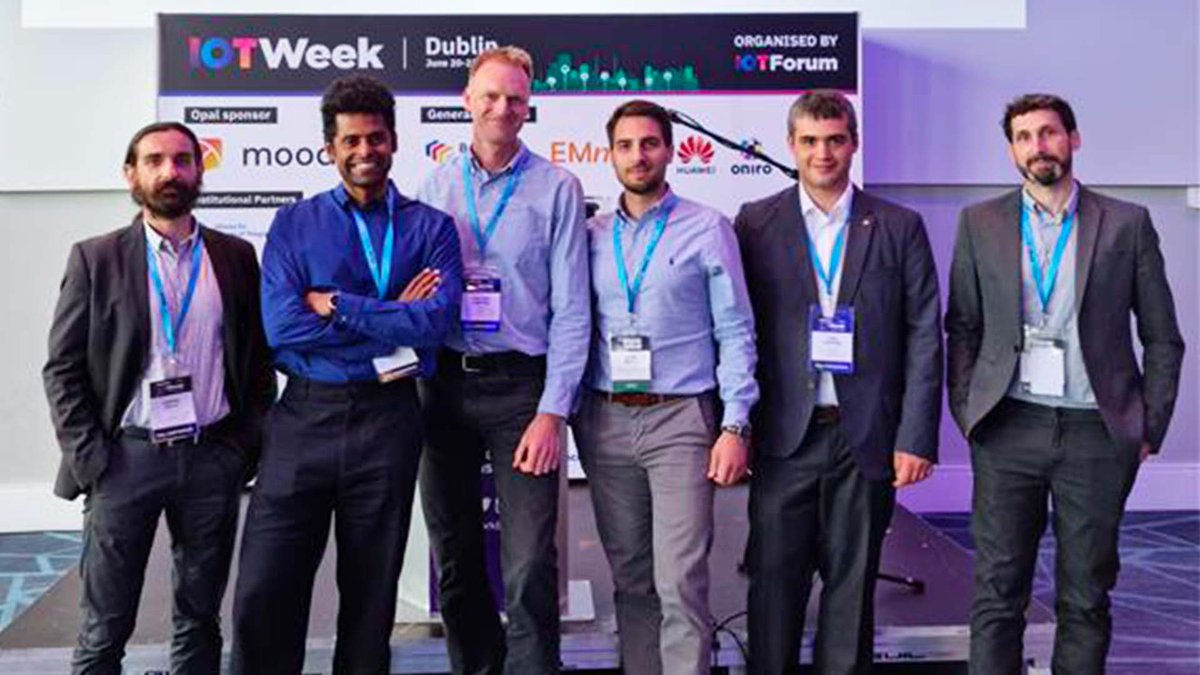 DataThingsLu's tweet photo. 👍 🙂 We are very happy to be invited to the 
IoT Week Dublin 2022 (Dublin, Ireland ☘️) to present our activities related to #digitaltwins. 
Photo credit: Phu Nguyen
#IoTWeek2022 #interQ #InterqProject #industry40 #EUindustry #datathings #iot #data https://t.co/S8csHwfwiG