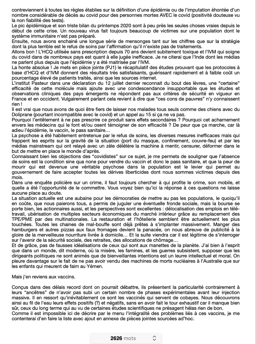 LaColitruche's tweet photo. @Annette_LEXA J'avais écrit à une sénatrice PS en sept dernier. Vu le mépris dont nous sommes l'objet, je mets ici cette lettre adressée à MP de la Gontrie qui n'en avait à priori rien à faire qu'on injecte de force à des millions de gens un poison inefficace.
Moi aussi je suis en guerre ! https://t.co/0m3AN80XUk