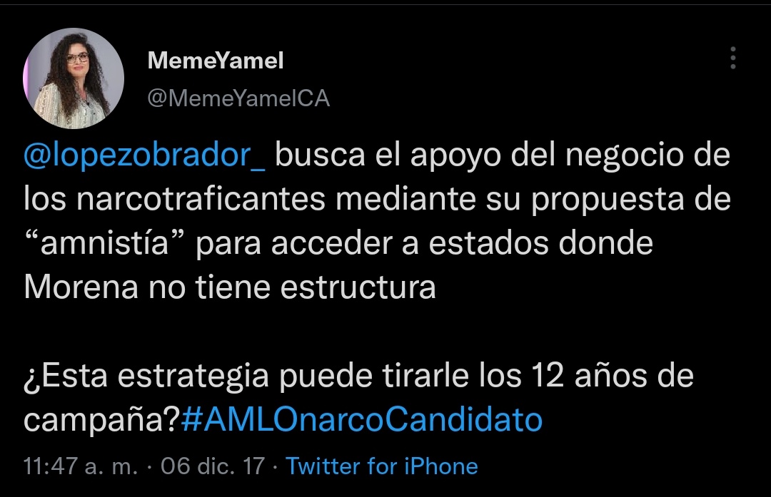 DavidChairo's tweet image. A propósito de la mañanera de hoy Miercoles en la sección de quién es quién en las mentiras acerca de la narrativa de que AMLO tiene acuerdo con El narco y que estos lo protegen.
No hay que olvidar quién usaba esa narrativa para atacar al candidato y que se "volvió" obradorista.