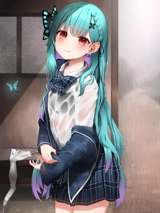 #新規フォロワーさん向けに過去作を上げてみる
雨宿り🦋 
