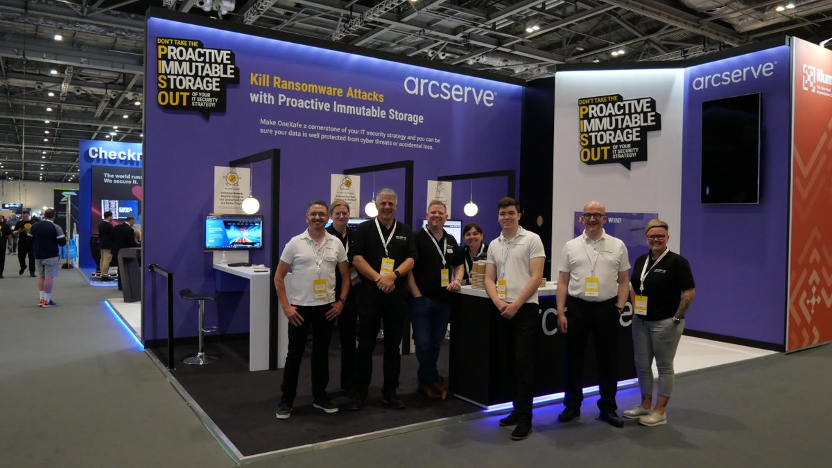 Arcserve's tweet image. The UK team is all here at Infosecurity! We&apos;re ready to welcome you at our booth — stand N49 — so drop by and get the lowdown on all our data protection and disaster recovery solutions!

#ITevent #Infosecurity2022