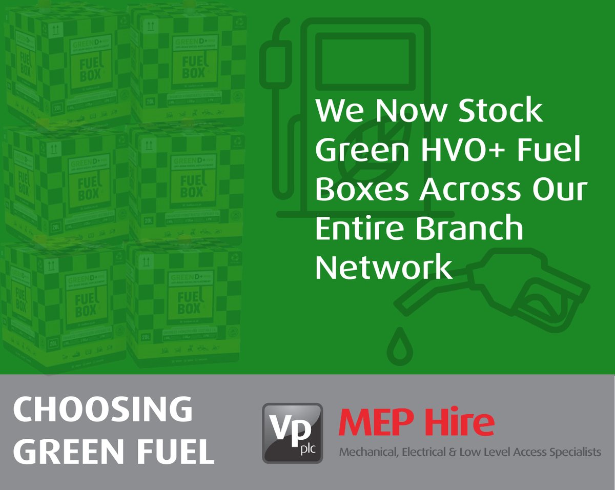 MEP_Hire's tweet image. To support our Roadmap to Net Zero, we have switched from Red Diesel to Green HVO+ Fuel Boxes across our branch network.
#Sustainability #HVOFUEL #Roadmaptonetzero #MEPHire