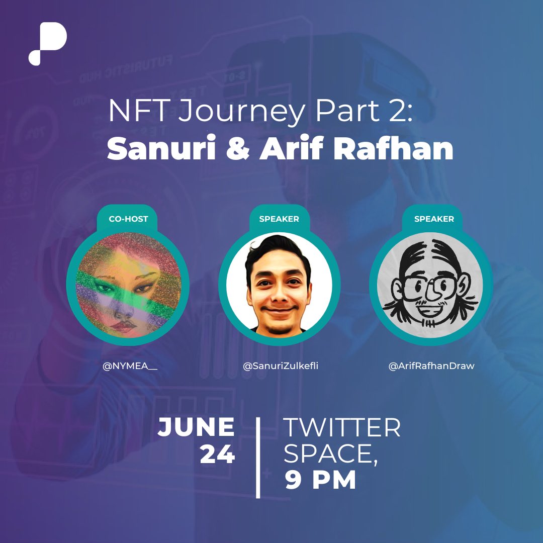 Hey folks! 

Tune in this Friday at 9pm for our Twitter Space with <a href="/nymea__/">NYMEA</a> as co-host!

We'll be discussing about NFT Journey with <a href="/Sanurizulkefli/">Sanuri | ETHGas ⛽</a> and <a href="/Arifrafhandraw/">Arif Rafhan</a> ⚡️

#Pentas #BNBChain #NFTAsia