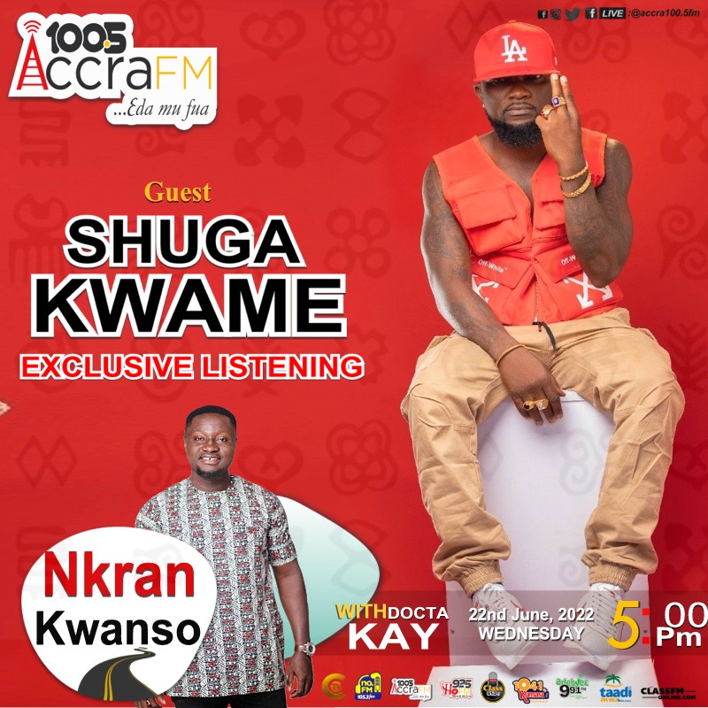 shugauptown's tweet photo. Catch me live this evening on AccraFm's drive time show #NkranKwanso with DR.KAY stay tuned.
#MindHot #omarsterlingn #sheldon #UptownEnergy #PIS . We Large In The Capital !!!!! https://t.co/BPNCz9iWy7