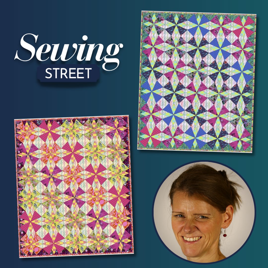 SewingStreetTV's tweet photo. Suzie Duncan will be demonstrating the Anna Maria Fly With Me quilt in two colourways.

📺Join us Friday 24th June from 8am: https://t.co/fLezVXDgpB https://t.co/1ywVc6kX4x