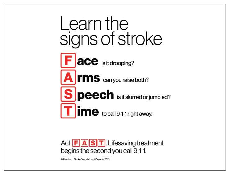 June is #StrokeAwarenessMonth in Canada. When someone is having a stroke, every second counts. Each year in Canada, there are an estimated 62,000 strokes a year, which is equal to 1 stroke every 9 minutes. Learn the signs; act FAST. #HeartandStrokeBeatAsOne @HeartandStroke