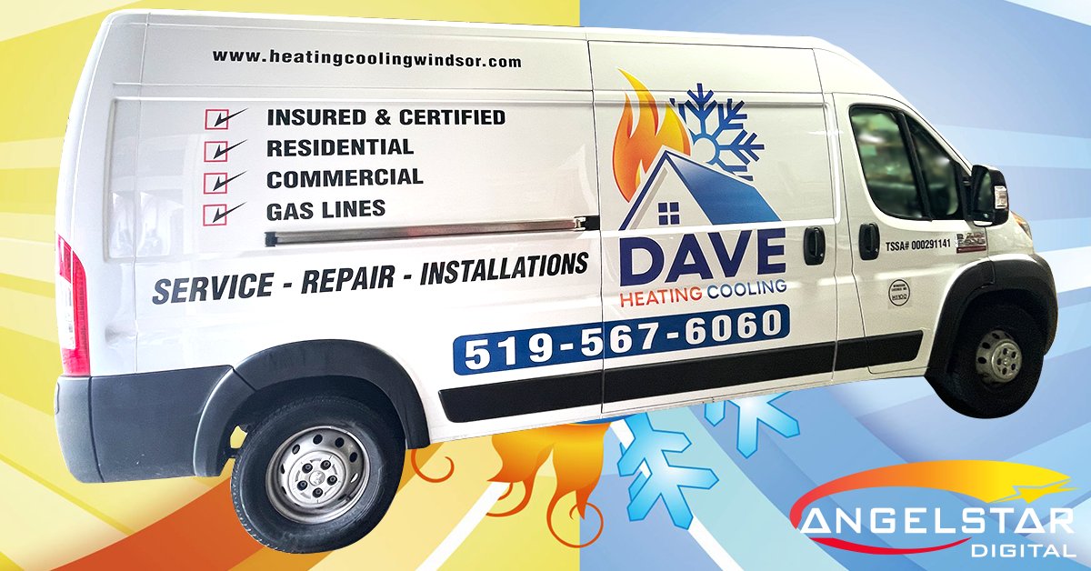 Look at these beautiful company graphics we made for Dave Heating &amp; Cooling!☀️❄️

Our high-quality professional fleet graphics are a great way to increase your brand's trust &amp; awareness in the local community!
angelstardigital.com/vehicle-wraps-…
-
-
#carwraps #yqg #HVAC #windsorontario