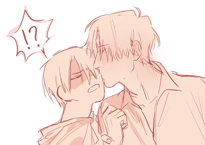 #創作BL 
🇮🇹人の攻め×目の見えない受け⑥風邪っぴき

「じゃないとこのウブは自分からキスなんてしてこないよなぁ」 