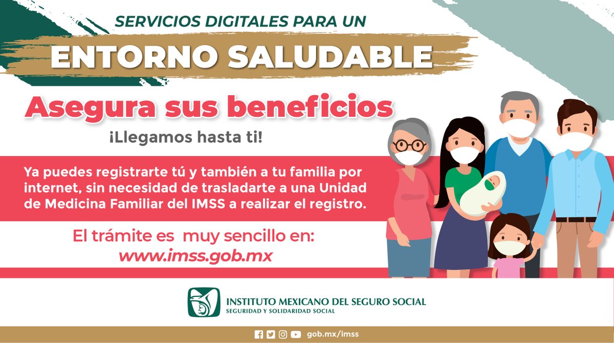 Tu_IMSS_CDMXSur's tweet photo. Realiza tu registro o el de tu familia a través de internet. 

El trámite es muy sencillo, ingresa en:
https://t.co/mvbIDhWS0m https://t.co/pe2Y3POQIt