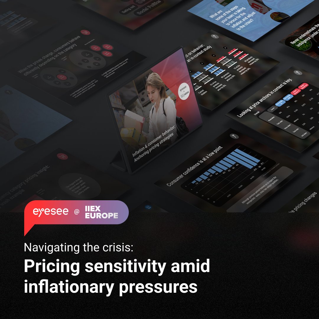 EyeSee_Research's tweet photo. What an insightful discussion we had at IIEX EU! CPW’s Anne-Lise Flaction and Joris de Bruyne took the stage to discuss the pricing strategies to help companies brace for the inflationary pressures. Thanks to everyone for joining us! Get the full report: https://t.co/pyVRkIGUu5 https://t.co/GO1xILjXl5