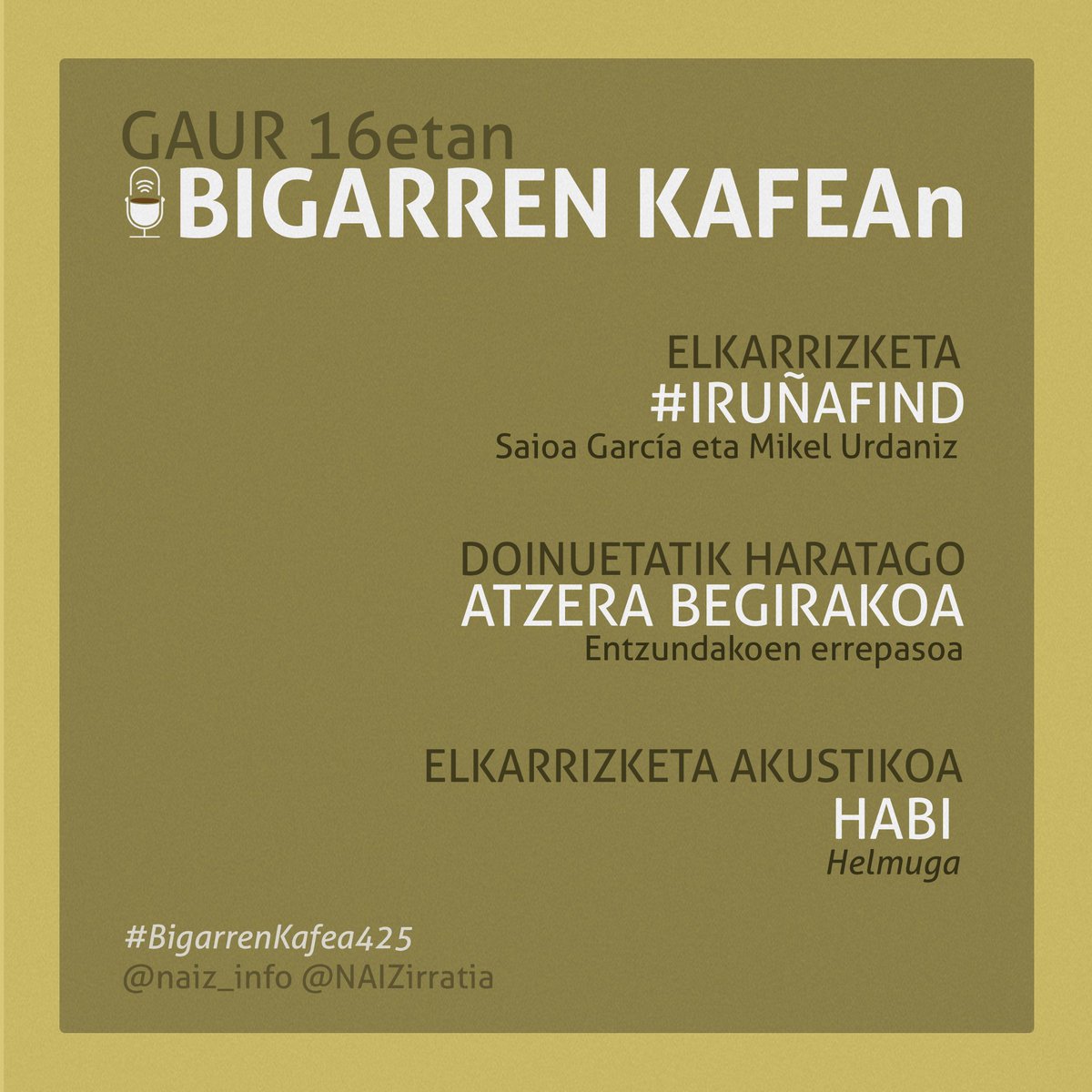 BigarrenK's tweet photo. Ordubete barru, @NAIZirratia|n!

Hartu Bigarren Kafea gurekin! 

#BigarrenKafea https://t.co/QoQ1ZAYZQO