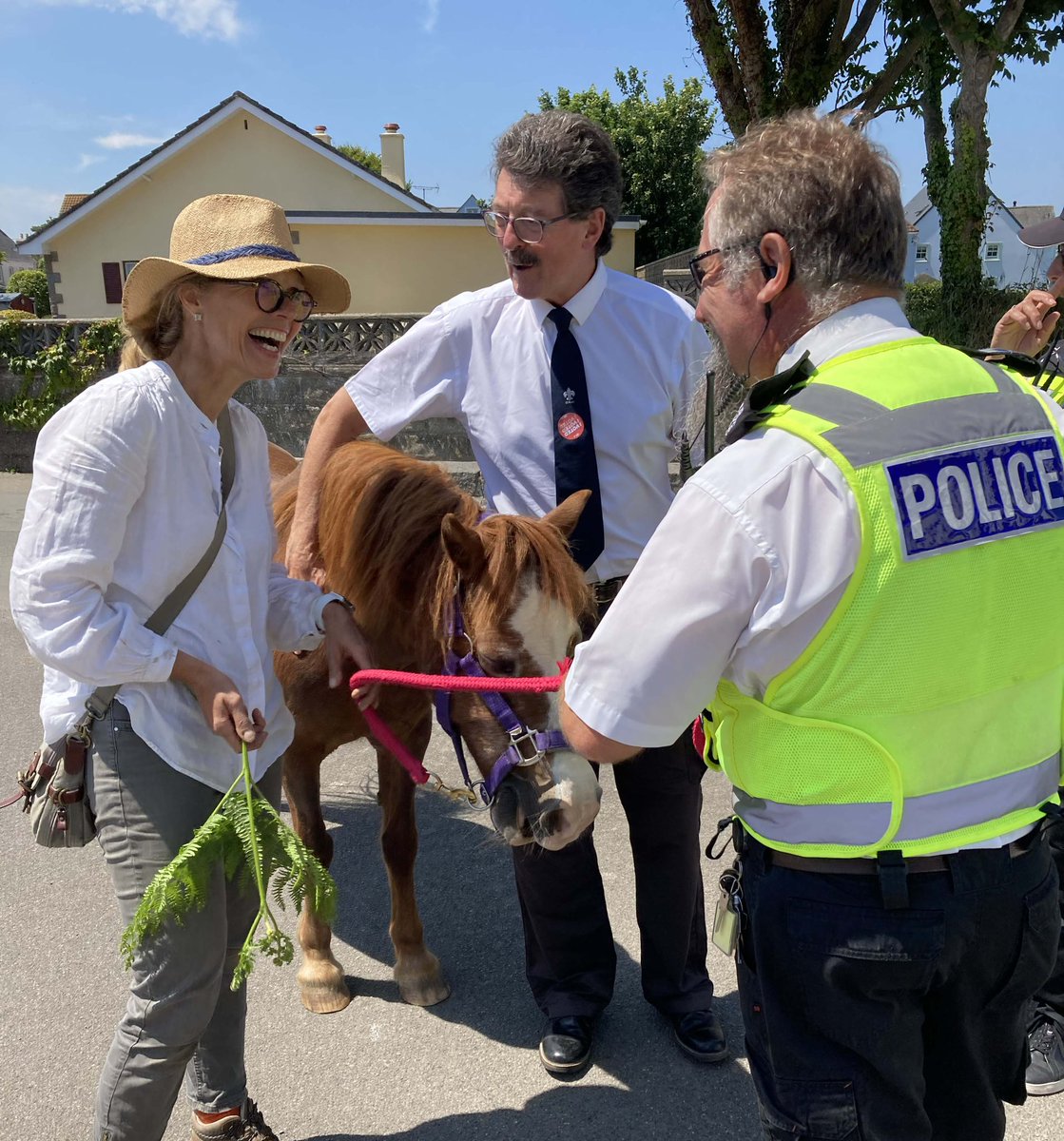 Horseplay in #StMaryJersey today, as officials check parishioners are registered to vote #JSY22 #JerseyElection22