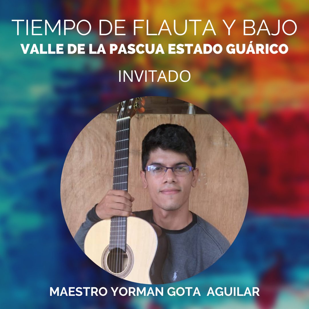 tiempodeflauta1's tweet photo. Bienvenido a #tiempodeflautaybajo edición Guárico 2022
Maestro Yorman Gota Aguilar
Guitarrista a acompañante)
Les esperamos del 24 al 30 de junio en Valle de la Pascua
#flauta #flute #flutist #floete #flûte #flöte #sonata #flautista #contrabajo #cuerdas
#Guárico #Venezuela https://t.co/V4u5urF5Zy