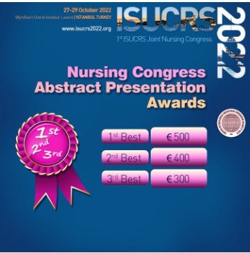 Sayın meslektaşlarımız,
Seçilen bildiriler arasından birinciye 500 Euro, ikinciye 400 Euro, üçüncüye 300 Euro ödül verilecektir. 
Bilimsel çalışmalarınızı bekliyoruz. Detaylı bilgi için kongre web sayfamızı ziyaret ediniz. #isucrs 2022