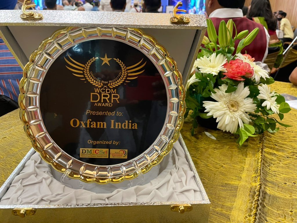 . <a href="/OxfamIndia/">Oxfam India</a> received #WCDM DRR Award as recognition for our efforts in disaster management &amp; humanitarian relief at @5thWCDM2021 in presence of <a href="/kishanreddybjp/">G Kishan Reddy</a>, Minister of Culture, Tourism &amp; development of North Eastern Region (<a href="/MDoNER_India/">MDoNER India</a> ).
