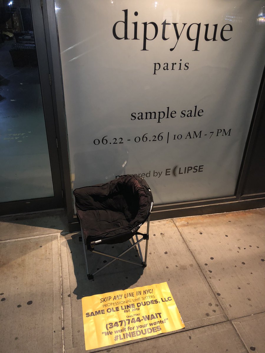 sold_inc's tweet photo. #firstinline for @diptyqueparis #samplesale in #meatpackingdistrict since 4am. #linedudes should always be your first call for all #nycsamplesales! #skipthesidewalk #skiptheline with our #linesitters. $25 per hour, (rush, pre-dawn, and weather add’l!)
#wewaitforyourwants https://t.co/8GWEZNCgTW