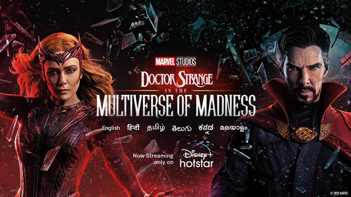 #DoctorStrangeInTheMultiverseOfMadness is now streaming on @DisneyPlusHS! It's movie time🍿

If you wonder "where does it fit" in the #MCU timeline, it takes place in 2025, after #SpiderManNoWayHome &amp; #WandaVision

-
#DoctorStrange #DoctorStrange2OnHotstar #MultiverseOfMadness