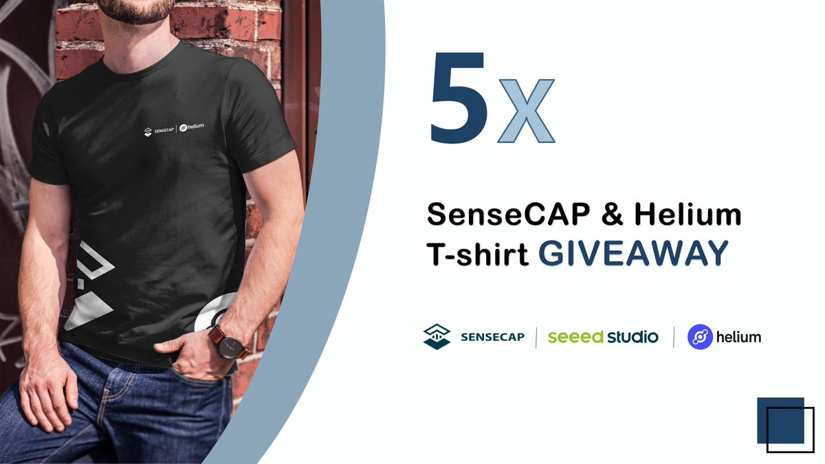 sensecapmx's tweet photo. 🎁#Giveaway We’re launching the SenseCAP &amp; Helium Collab T-shirt on Seeed store! To celebrate the launch, we’re now giving away 5 T-shirts!

Like&amp;RT❤️
Follow @sensecapmx, @seeedstudio, @helium 
Tag 3 friends

Winners announced in 48 hours!
Shop it here：https://t.co/t1iEiD34l7 https://t.co/xvDz5rx8Gg