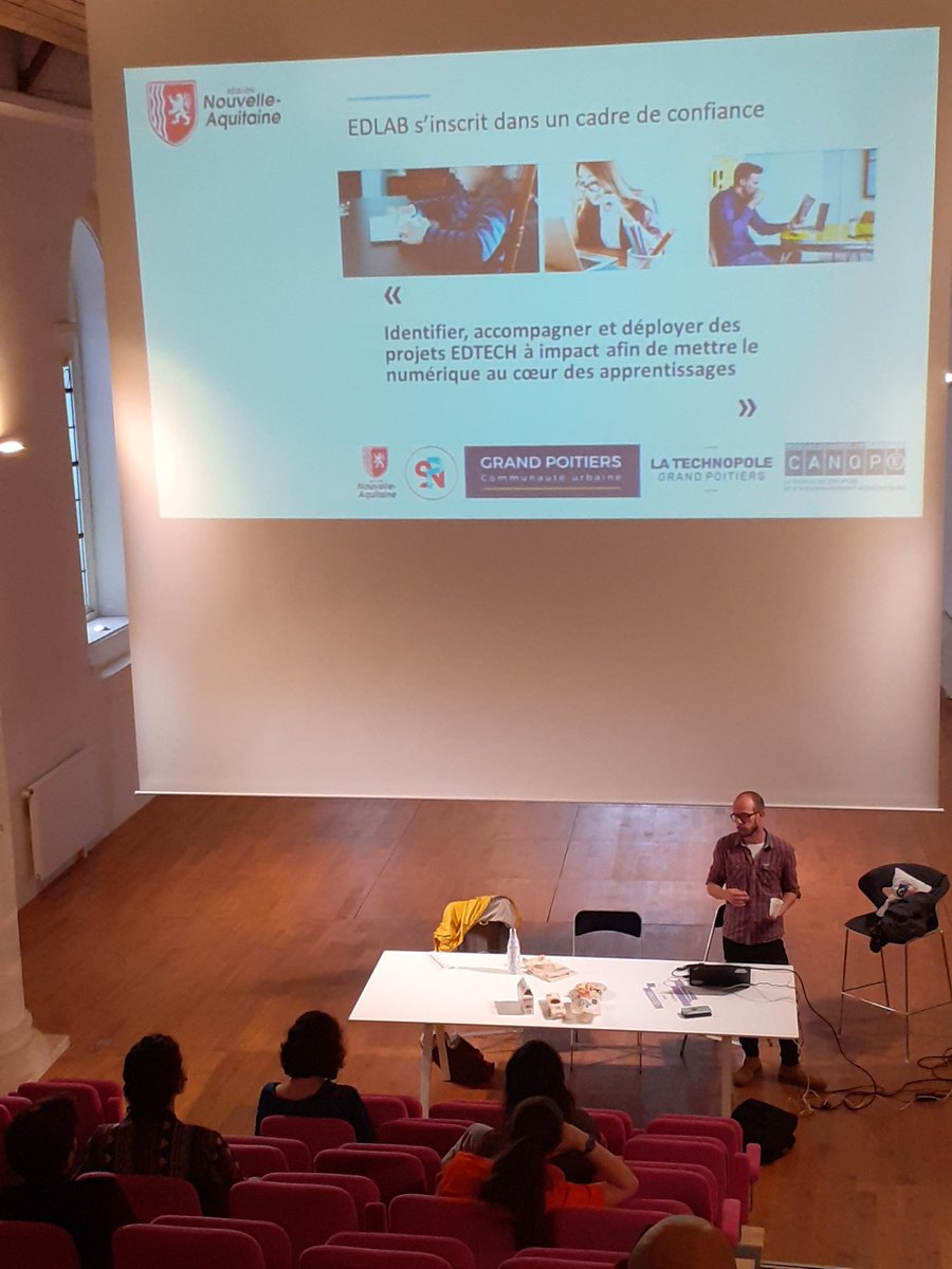 rvanoudheusden's tweet photo. Aujourd'hui, @canope_86 accueille #LeCreathon. Et @NvelleAquitaine partenaire important du Créathon nous fait une présentation de sa politique d'accompagnement des EdTechs avec un focus sur les recherches de fonds https://t.co/xJNtrZklJA
