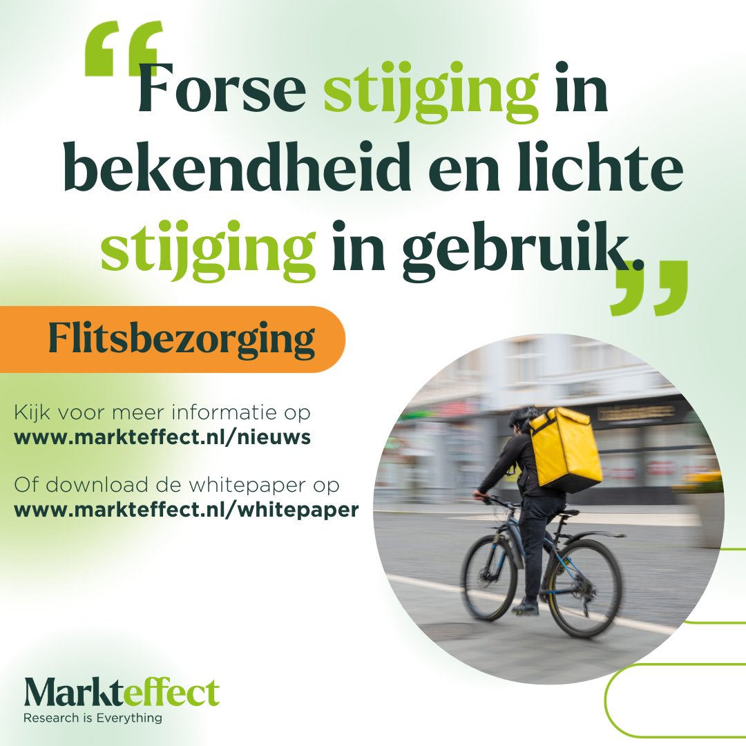 Sinds maart 2020 zijn flitsbezorgdiensten hun plek in de markt aan het veroveren. Uit onze periodieke meting, de Markteffect Flitsbezorgers Monitor, blijkt dat de bekendheid sinds december 2021 met 32% is gestegen!

markteffect.nl/nieuws/257/for…

#flitsbezorging #bezorgdiensten