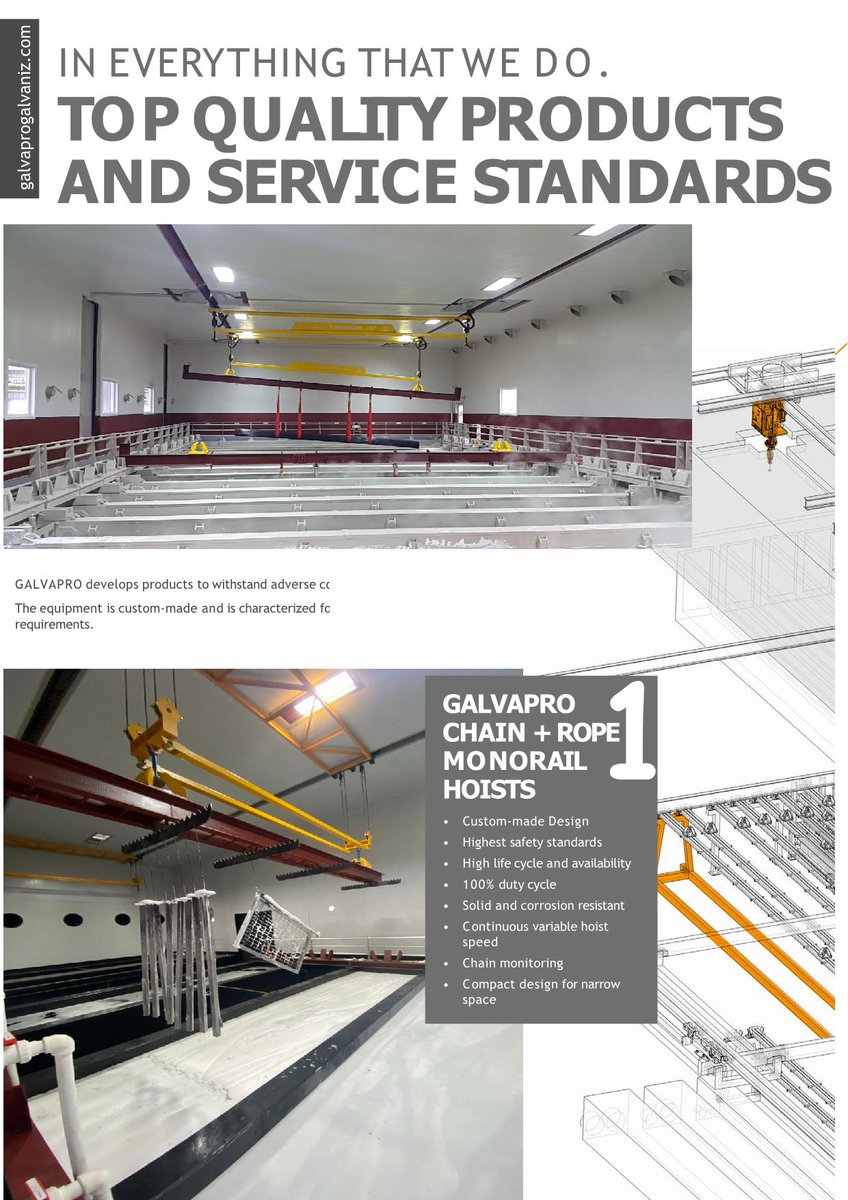 THDGalvanizing's tweet photo. GALVAPRO develops products to withstand adverse conditions of plants in emission loaded surroundings. The equipment is custom-made and is characterized for its robust built, long lifetime cycle and low maintenance requirements.
#borusanmannesmann #galvaprogalvaniz #galvanizing https://t.co/XkI1HdFwIs