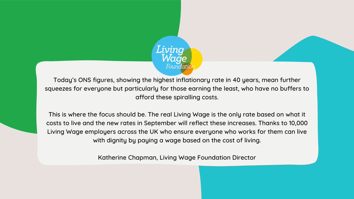 We are in a #costofliving emergency, and nobody knows it like the 4.8 million workers in low paid jobs. Now more than ever, workers need a real #LivingWage.

Here's what our Director, Katherine Chapman, said following today's news from the ONS that #inflation has hit 9.1%.