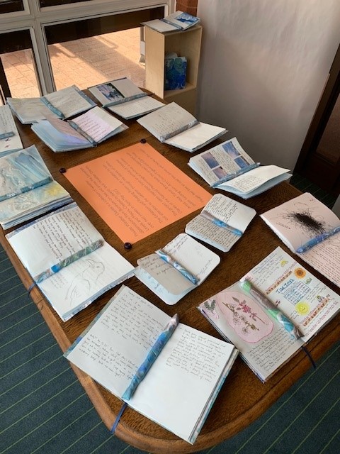 SomersetLib's tweet photo. Have you seen the weather diaries yet? Visit #BurnhamLibrary to see the exhibition from 20 local weather diarists. They are there until 4 July.  #WeAreSomersetLibraries #WeatherDiaries https://t.co/V1Mvp4tict