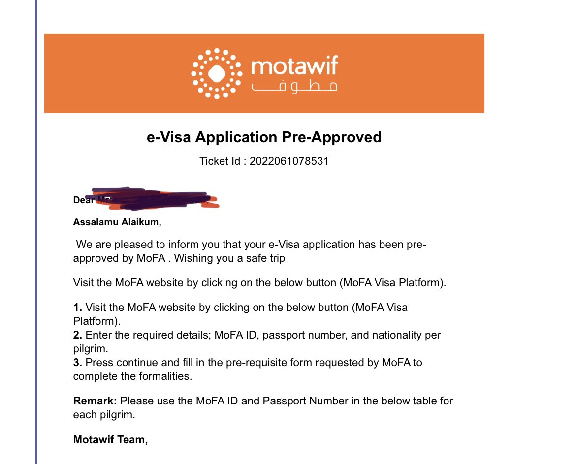 AliKhal03218400's tweet photo. @Motawif_SA  I keep getting a email saying I am pre approved for the e-visa application and the to click the link and fill it out. I already filled and got the Evisa so why am I still getting the email? Did it not register on my application that I got the visa? https://t.co/XncwQdgB7P