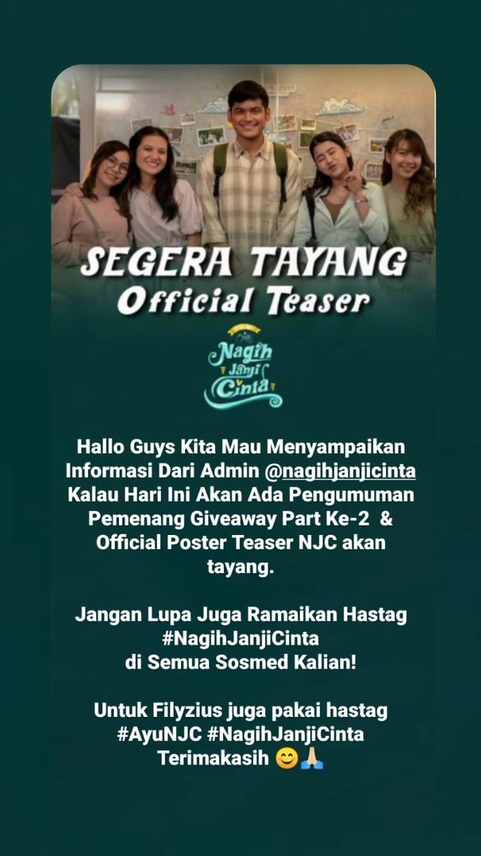 kecoak_kck's tweet photo. #NagihJanjiCinta #AyuNjc @Frisllyherlind @donapita_ @itsme_marsya @CecilliaChung https://t.co/b9Jj5l8MQ6