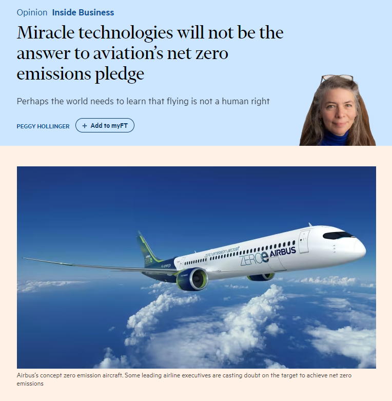 Incredibly refreshing to see the Financial Times talk sense about aviation and climate targets here 👏👏👏 ft.com/content/9cf90f… More of this please!