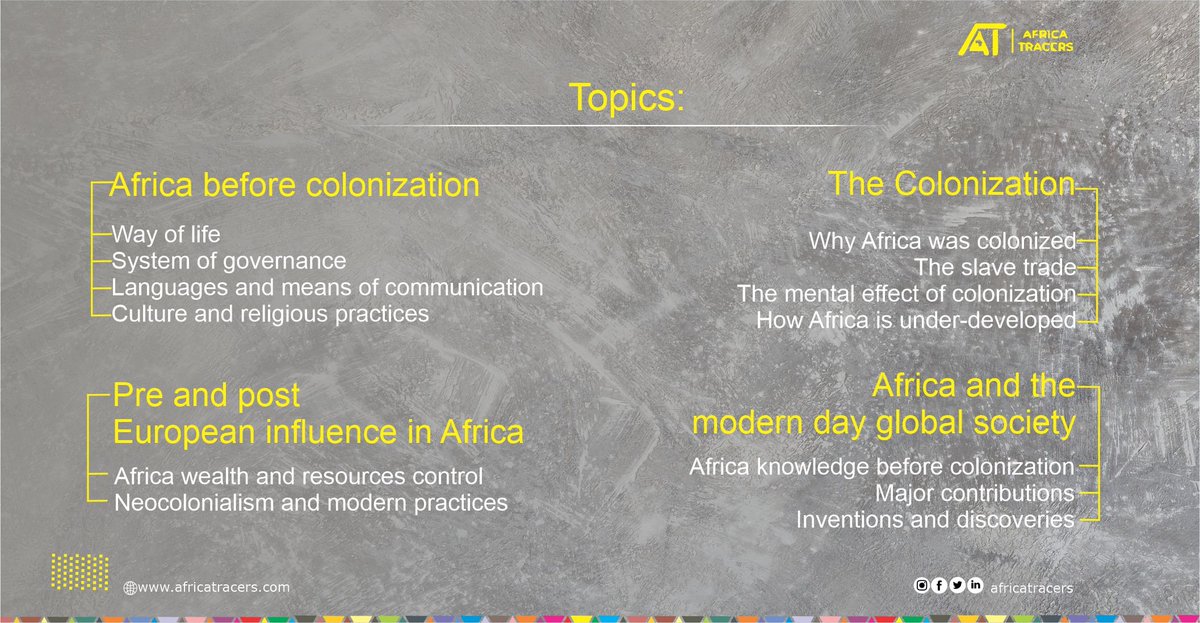 AfricaTracers's tweet image. What an exciting module!
Here is the highlight of our module one to get you prepared. 
 #leadership #africa #transformation #leaders #birth #responsible #ecofriendly #youths #platform