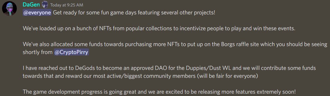 Botborgs's tweet photo. Exciting chapters coming ahead for the borgfam, make sure you are part of the community early and don't get left in the $DUST! 

Borgs keep building! ⚒️ https://t.co/6mMDnFwT76