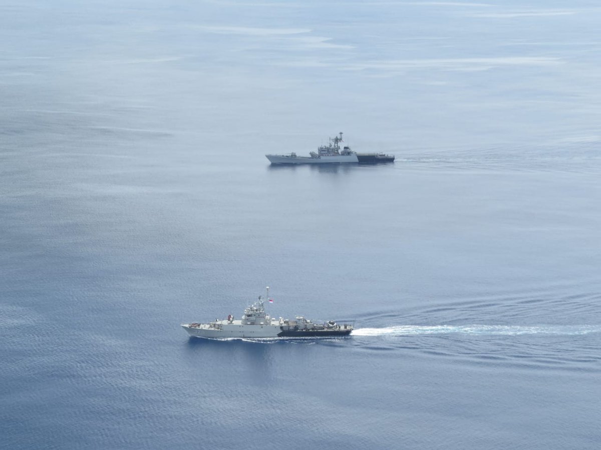 AN_Command's tweet photo. Sea phase of 38IND-INDO CORPAT at #ANC conducted from 20-22Jun22. INS Karmuk,Maritime Patrol aircraft(India) &amp; KRI Cut Nyak  Dien(Indonesia) participated in various joint exercises. CORPAT enhances Maritime  Security,Interoperability,EEZ Survelliance &amp; Joint Coord
@ANC@indiannavy https://t.co/bNEPtovftY