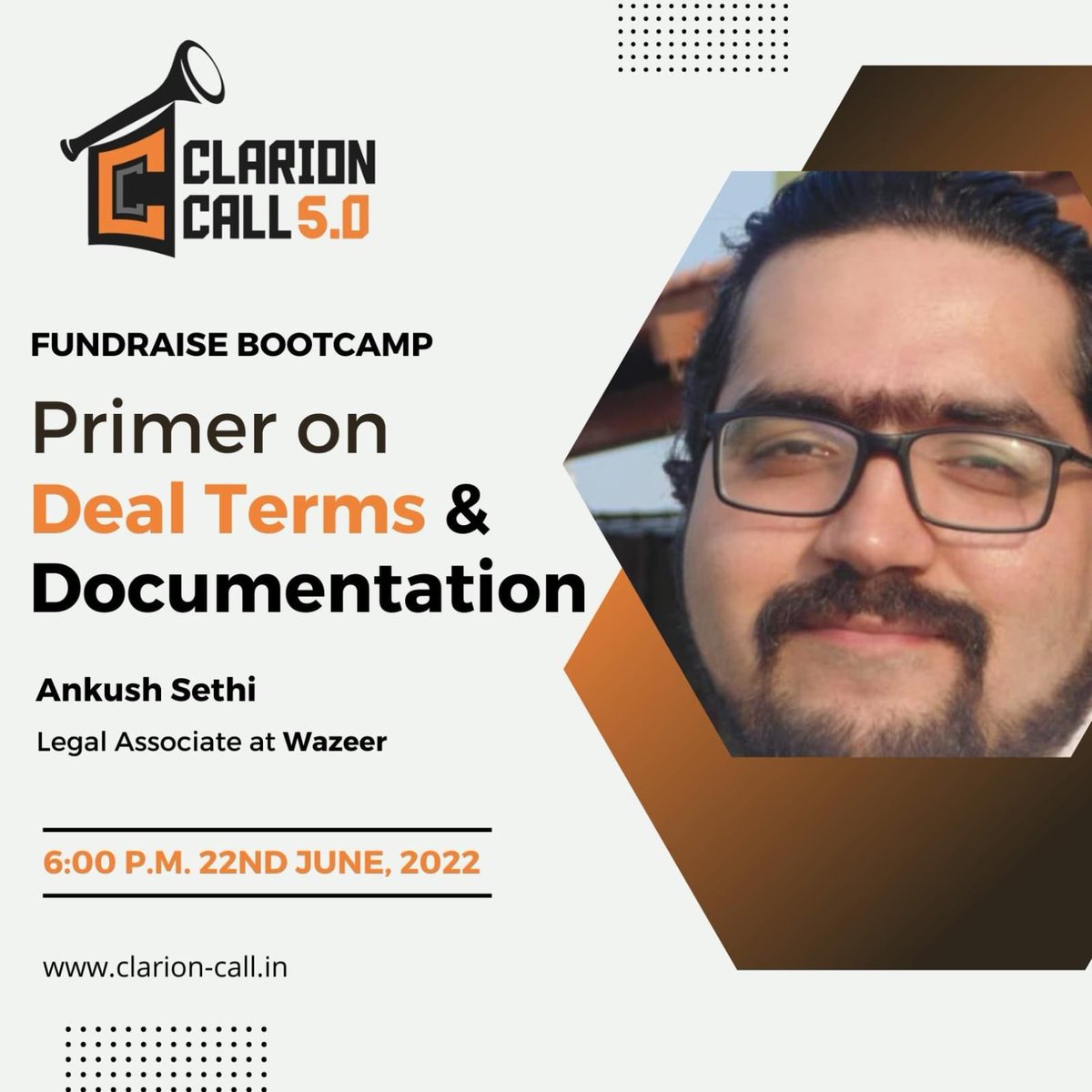 Ankush Sethi, Legal Associate at Wazeer will take you through the details on 'Primer on Deal Terms and Documentation' specially curated for Clarion Call 5.0.
.
To Learn More visit - clarion-call.in
.
#ClarionCall5 #65CrFundingFundingCorpus #FundRaisingIndia
