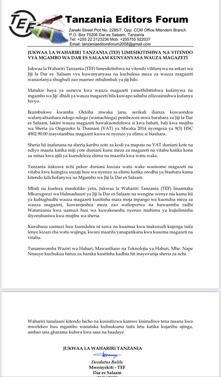 TAARIFA TULIZONAZO HAKUNA WAUZA MAGAZETI WANAOFUKUZWA ISIPOKUWA KUNA KIJANA AMBAYE ALIKUWA ANAUZA MAGAZETI LAKINI ANAUZA NA VITU VINGINE KWENYE ENEO LISILORUHUSIWA.PAMOJA NA KUDAI HAKI VIZURI TUJENGE UTAMADUNI WA KUTII SHERIA BILA SHURUTI.TAALUMA ISIWE KICHAKA CHA KUTOTII SHERIA.