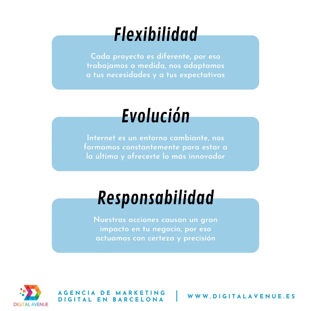 DigitalAvenueES's tweet photo. Somos una agencia de marketing digital especializada en hacer crecer tu negocio mediante el diseño web y el marketing online. 
Nuestra especialidad es encontrar soluciones creativas y eficaces a tus problemas. 

¿Qué es lo que nos caracteriza? 👇

#MarketingDigital https://t.co/6vFwcBAD9f