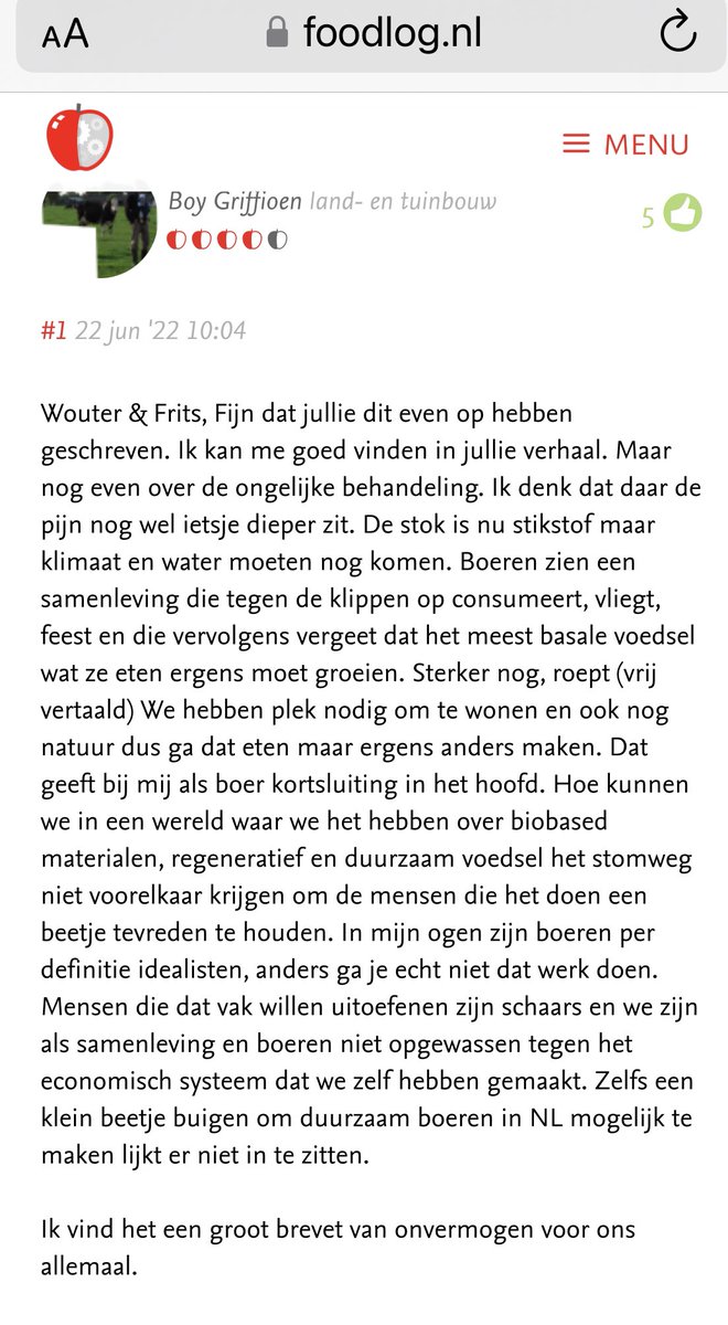 Op <a href="/foodlog_nl/">foodlog.nl</a> over Hoe het stikstofprobleem ook kan worden aangepakt en een confronterend commentaar van <a href="/GroeneGriffioen/">Boy Griffioen</a>