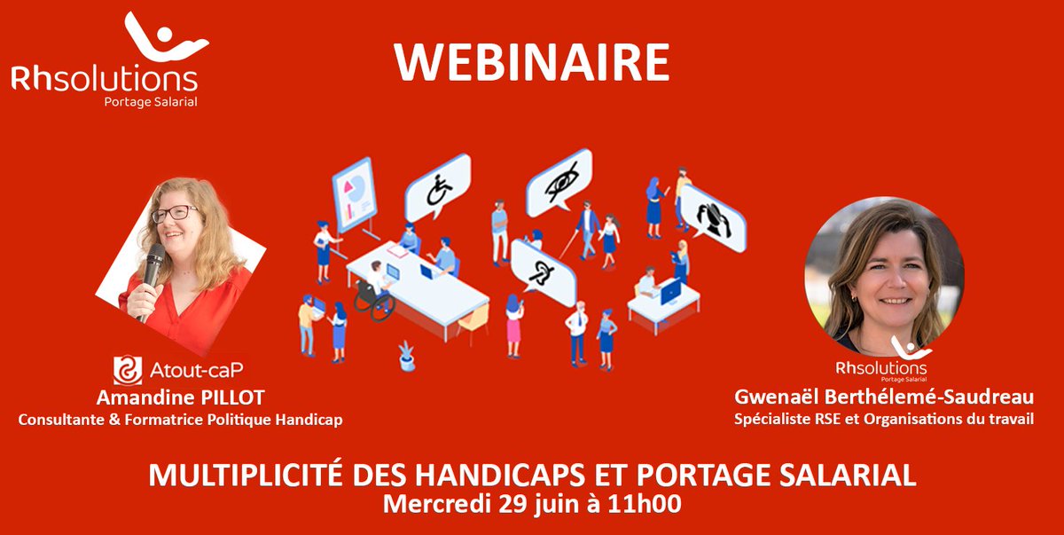 [RAPPEL]

Le 29 juin, nous discuterons handicap et portage salarial.
Amandine et Gwenaël vous attendront les bras ouverts pour rendre un échange constructif et humain possible 🥰

webikeo.fr/webinar/multip…