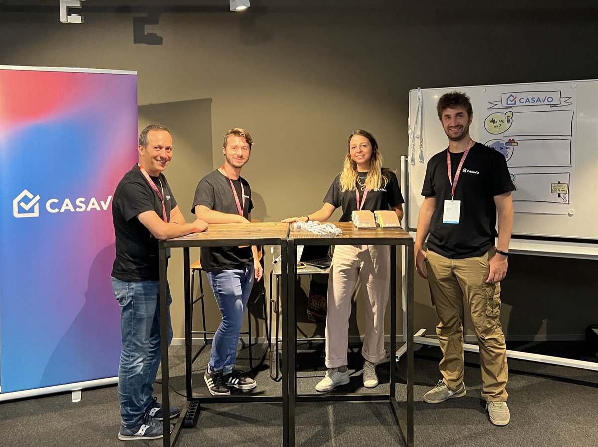 Casavo Engineering (@casavoeng) on Twitter photo Here we are at <a href="/ddd_eu/">DDD Europe</a> for our first day, we are super happy to meet you in person! 🎉
Join us at our booth at the first floor #BlueRoom
#WeAreHiring #DomainDrivenDesign Here we are at <a href="/ddd_eu/">DDD Europe</a> for our first day, we are super happy to meet you in person! 🎉
Join us at our booth at the first floor #BlueRoom
#WeAreHiring #DomainDrivenDesign