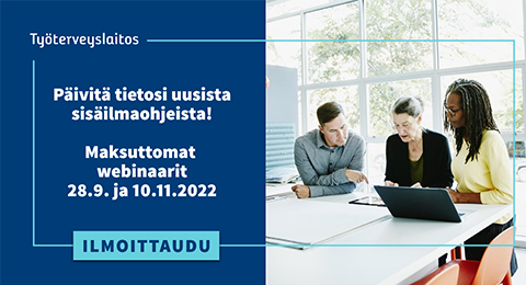 Tyoterveyshoit's tweet photo. #työterveyshoitaja Päivitä tietosi uusista #sisäilma ohjeista. Ilmoittaudu maksuttomaan webinaariin https://t.co/ojKDPKxUgO… #työterveys #työterveyshuolto https://t.co/Ly4FaMGohP
