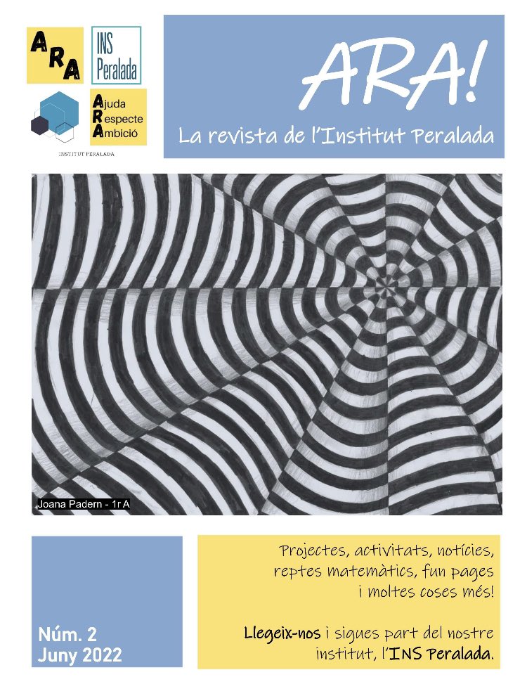 insperalada's tweet image. Us desitgem un bon estiu i ho fem presentant-vos el segon número de la nostra revista. Trobareu l’enllaç a la pàgina web  del centre o a la següent adreça issuu.com/insperalada/do…. #arainsperalada