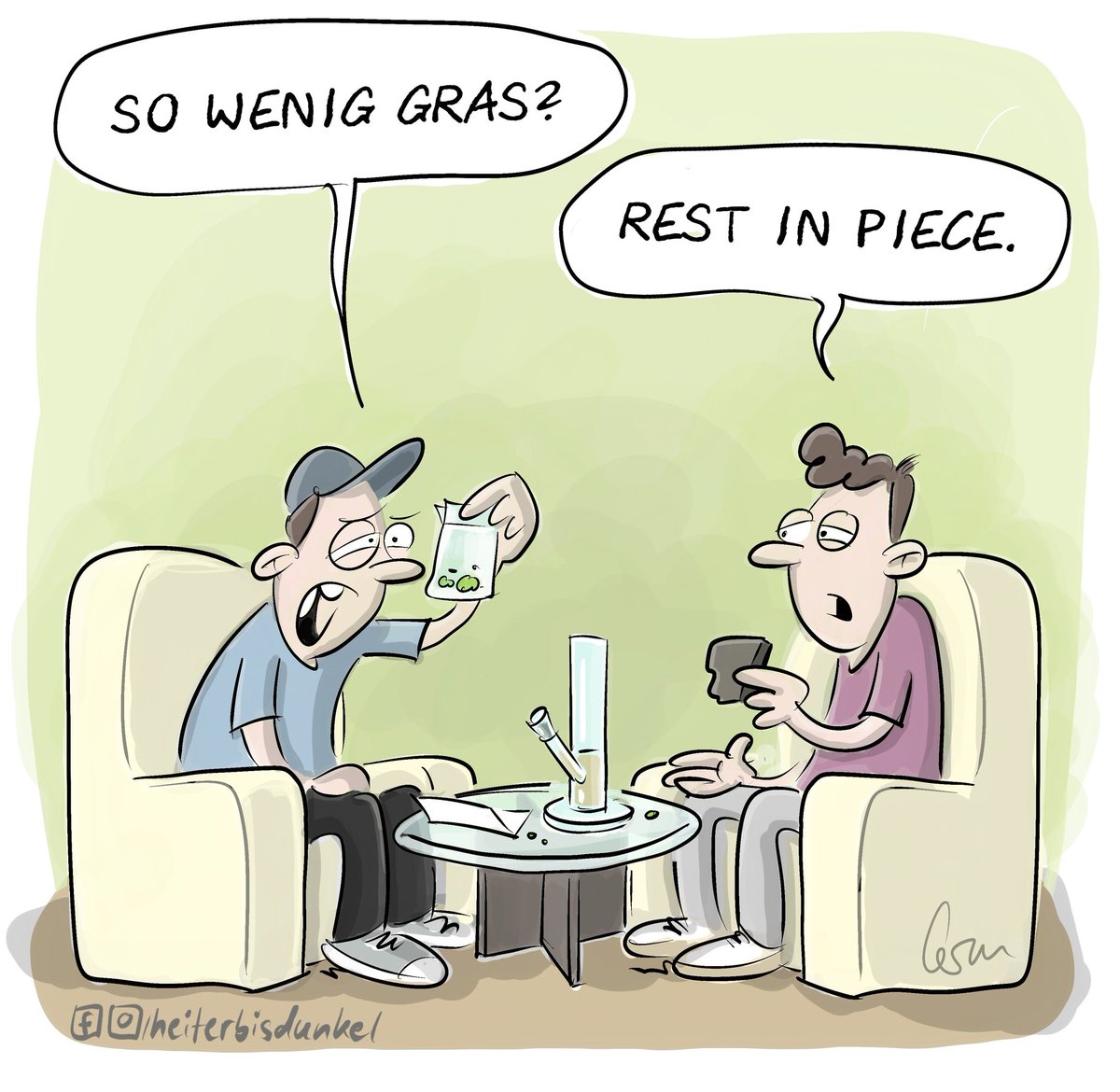Das Motto für den diesjährigen Deutschen Karikaturenpreis ist "Lass mich in Frieden". Diesen Cartoon habe ich aussortiert, möchte ihn euch aber nicht vorenthalten 😁

#cartoon #cannabis #gras #weed #dope #dopeart #legalize #legalizeit #frieden #peace