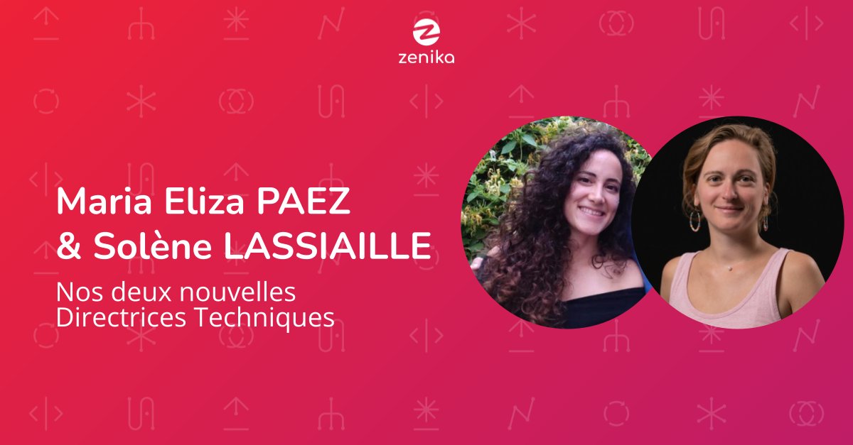 Félicitations à Maria-Eliza PAEZ et Solène Lassiaille pour leurs nouveaux postes de Directrices Techniques de Zenika Lyon ! 🎉

Maria-Eliza et Solène deviennent les premières femmes DT de Zenika. 
Un grand bravo  ! 👏