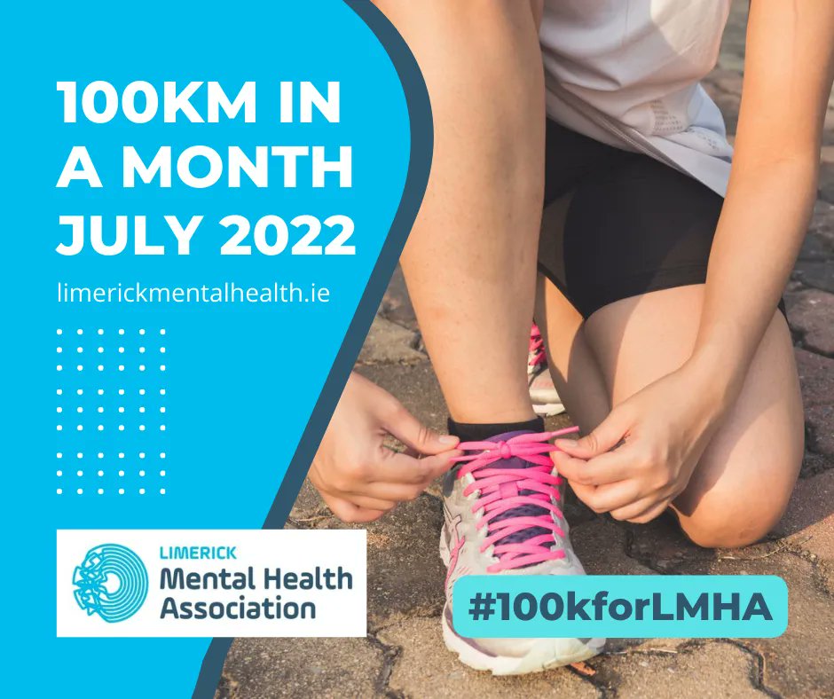 LimerickMHA's tweet photo. 100KM IN A MONTH RETURNS THIS JULY!!
We'd love you to join in, to get moving and help us raise much-needed funds to keep our vital services running safely!

Find out more: https://t.co/fMVBwQPWKl

#100kforLMHA #LMHA #LimerickMentalHealthAssociation #LimerickMentalHealth https://t.co/eoXuJzbXzP