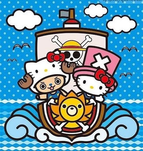 _dooolly's tweet photo. Hello Kitty x One piece collab https://t.co/lkE16Fse33
