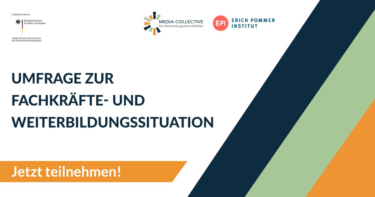 medianetbb's tweet photo. Bis 28.06. könnt ihr an der #Umfrage des #MediaCollective u. @ErichPommerInst zu #Fachkräfte & Weiterbildung in der #Bewegtbildbranche teilnehmen!
▶️Allg. Infos: https://t.co/lfWiyAJY5V
▶️Für Produzent*innen: https://t.co/OcCQWmaJ2Q
▶️Für Filmschaffende: https://t.co/Vu2fJH1w3B https://t.co/QZZfJocabr